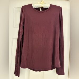 Lululemon Women's Long Sleeve Top. Deep Plum. Size 10. Great condition.